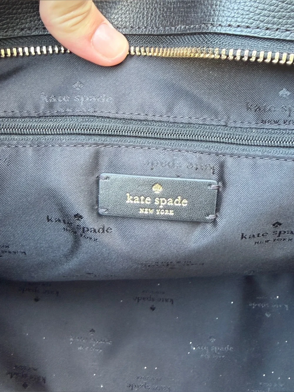Kate Spade New York Perfect Large Tote Black Leather Zip Top Shoulder Bag EUC